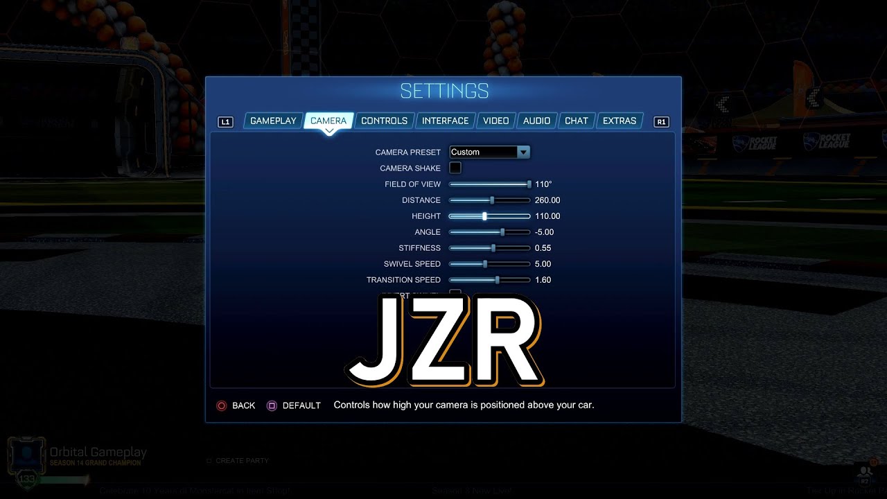 JZR Settings *NEW* Rocket League Camera / Controller Settings