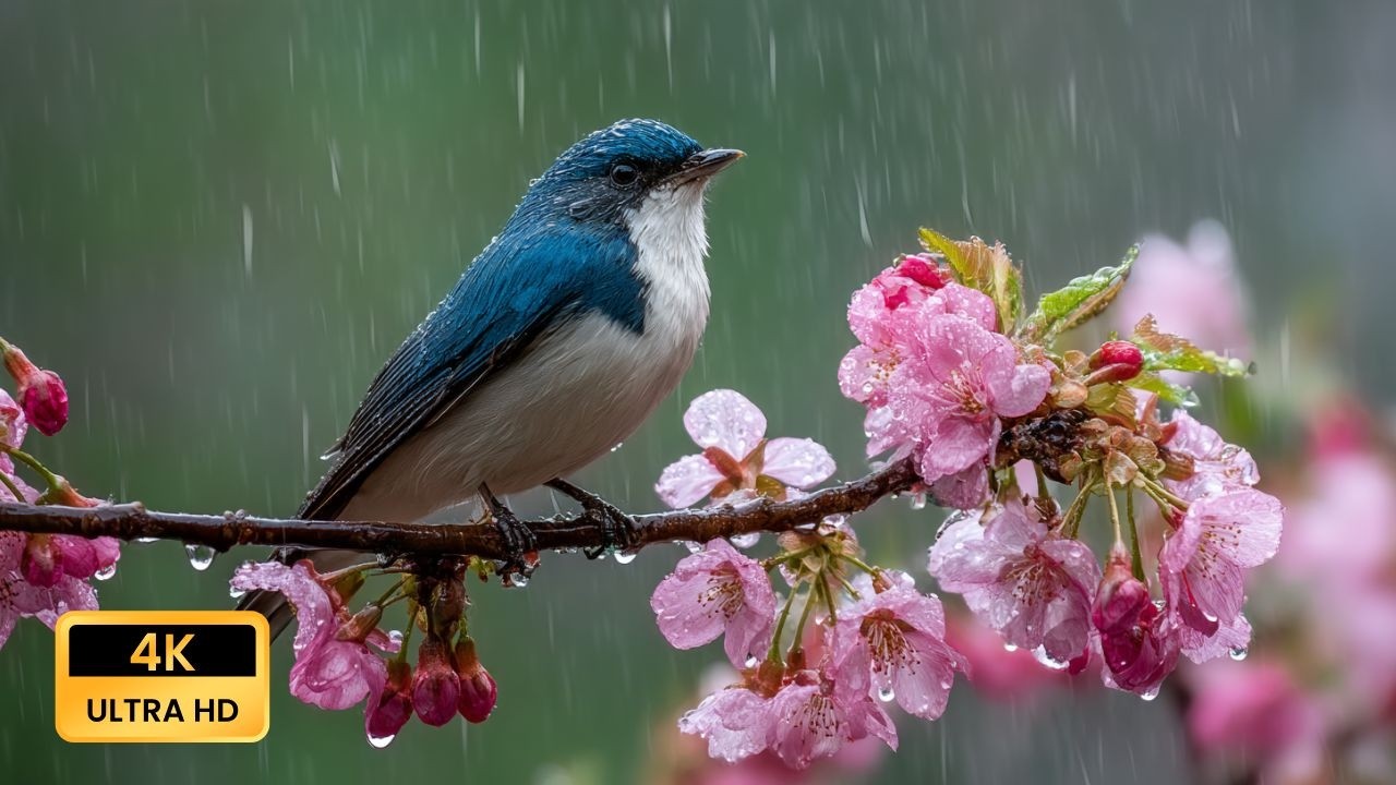 After 5 minutes listen, you will restore quickly 🌧️ Birdsong & Rain to Melt Stress Instantly - 4K