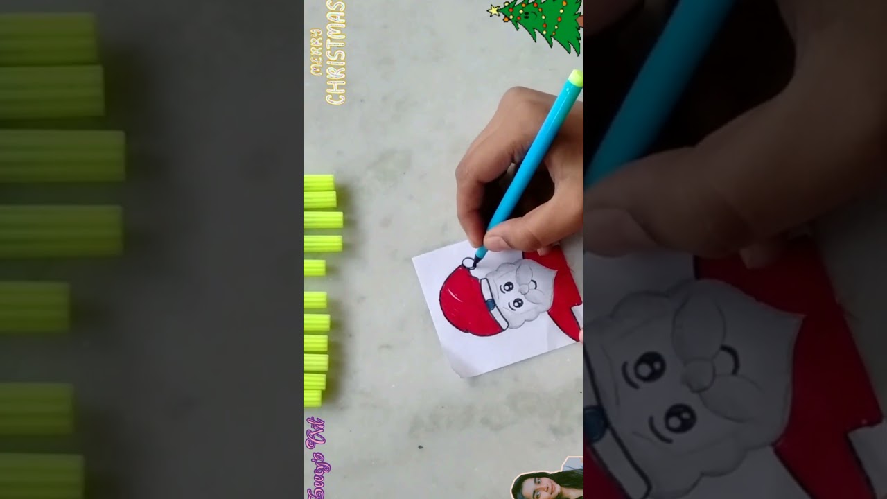 Christmas day / santa claus drawing /25 december craft #zeecysart #christmas #short #santaclaus