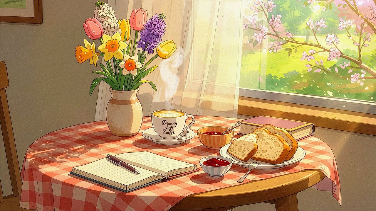 Spring Morning Coffee ☕🌸 Cozy Breakfast Vibes | Lofi Chill Music for Study, Focus & Relax