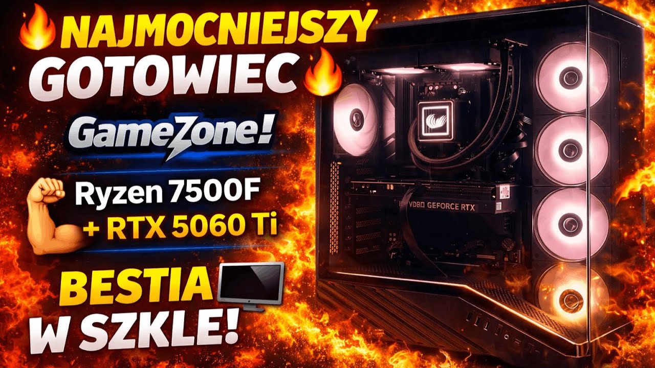 🔥 NAJMOCNIEJSZY GOTOWIEC GameZone! 💪 Ryzen 7500F + RTX 5060 Ti ⚡ BESTIA W SZKLE! 🖥️