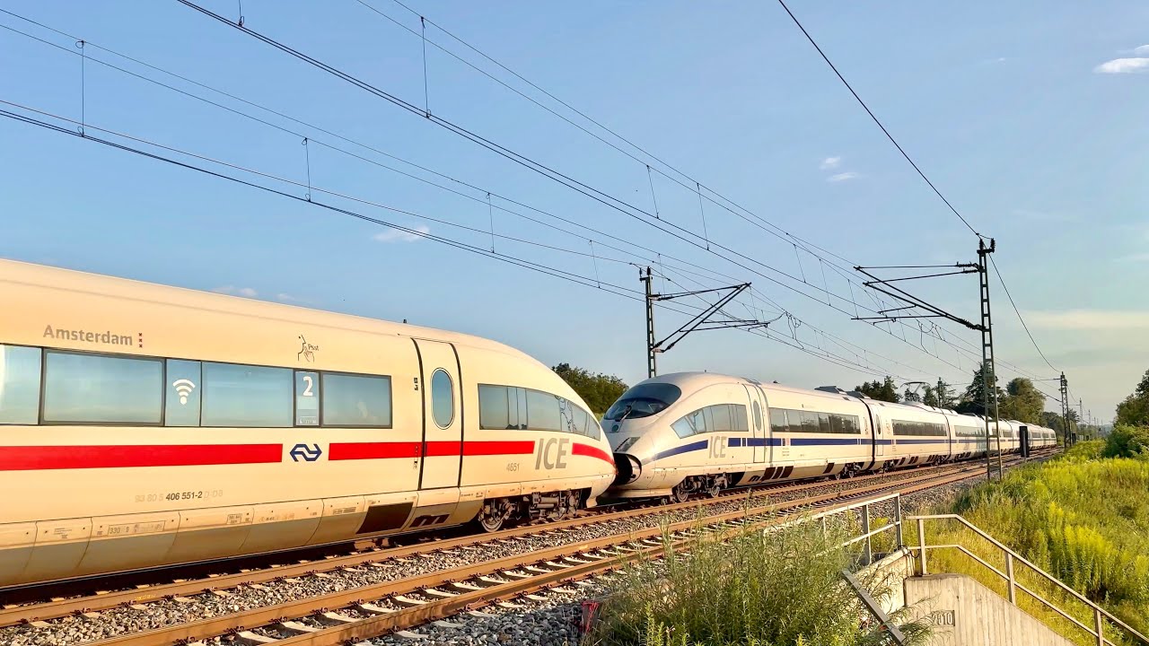 Zugsichtungen/Vorbeifahrten Augsburg-Ulm - Sommer 2024 - ICE, ECE, TGV, IC, Cargo, Sonderzüge - 4K