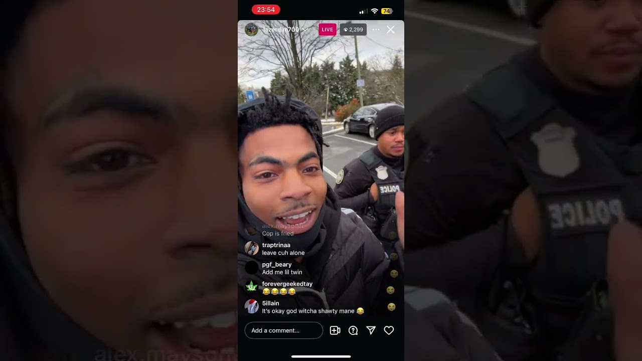 lazer dim 700 gets pulled over by cops, ig live 11/01/2025