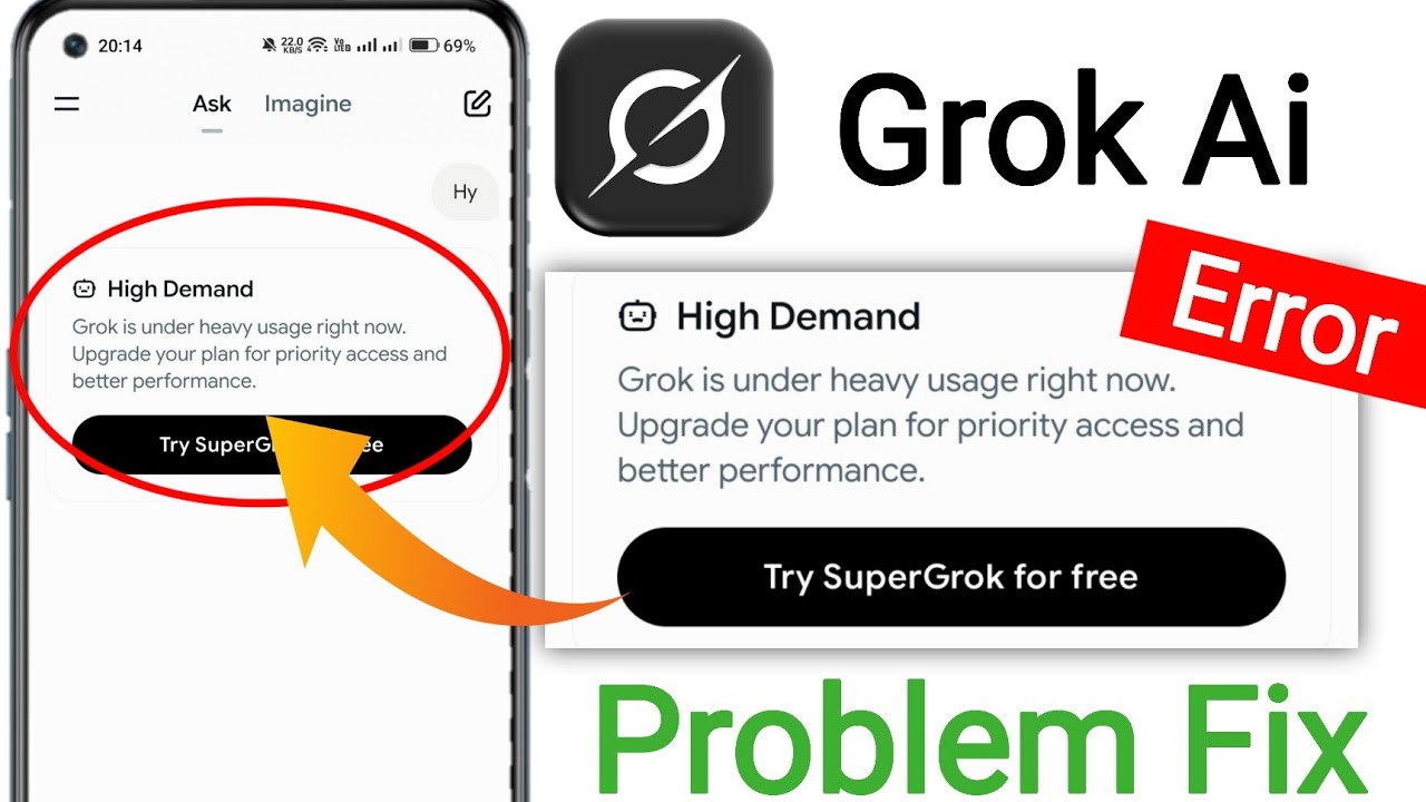 Grok High Demand Error Fix || Grok Ai Not Working Fix Problem Today