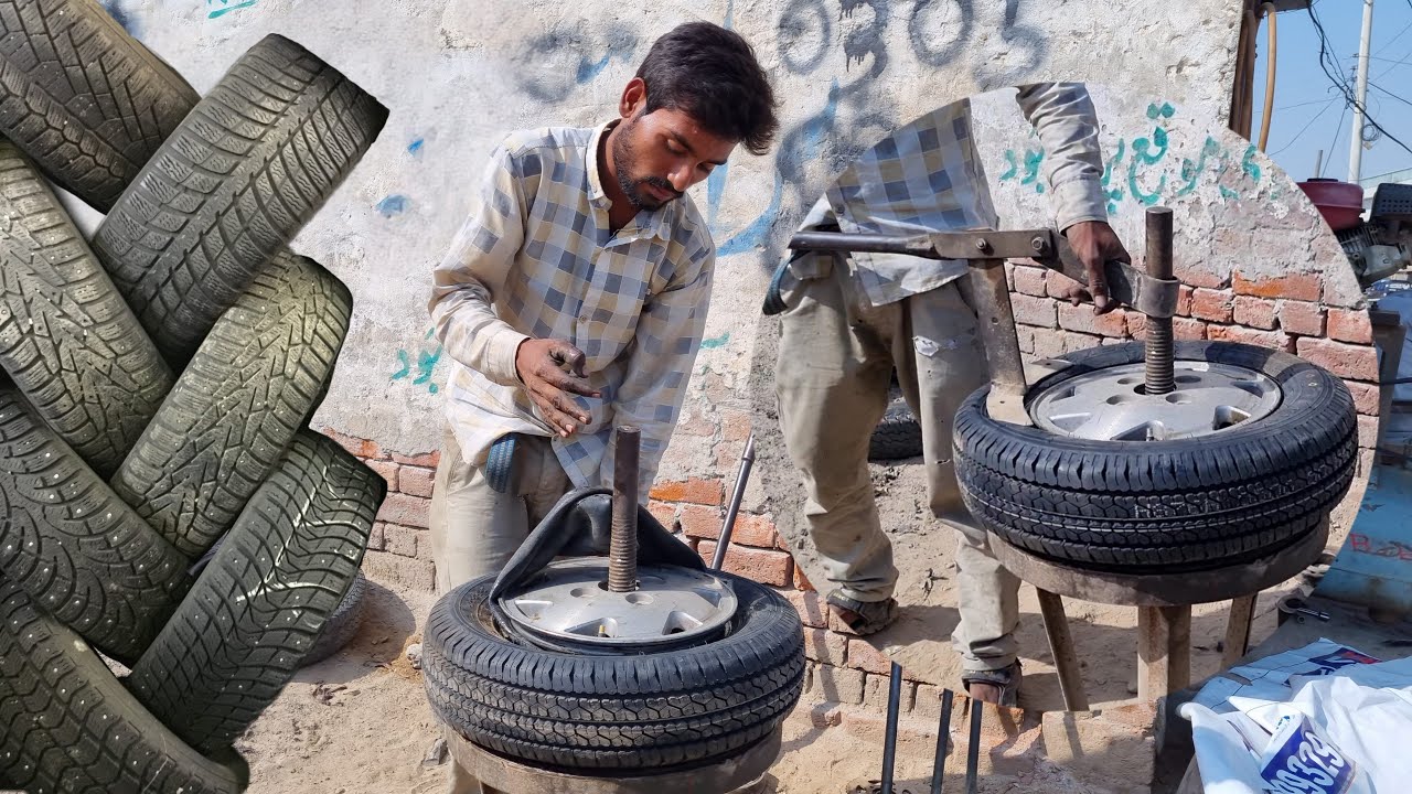 How Tires are Changed using Old Techniques  || The Most Amazing Process of Retreading Old Tyre