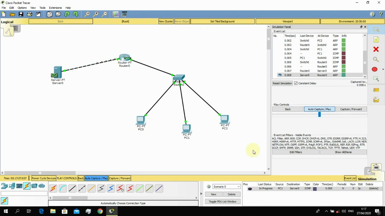 Membuat Jaringan Sederhana dengan Cisco Packet Tracert | 1 Server 1 Router 1 Switch 3 Client