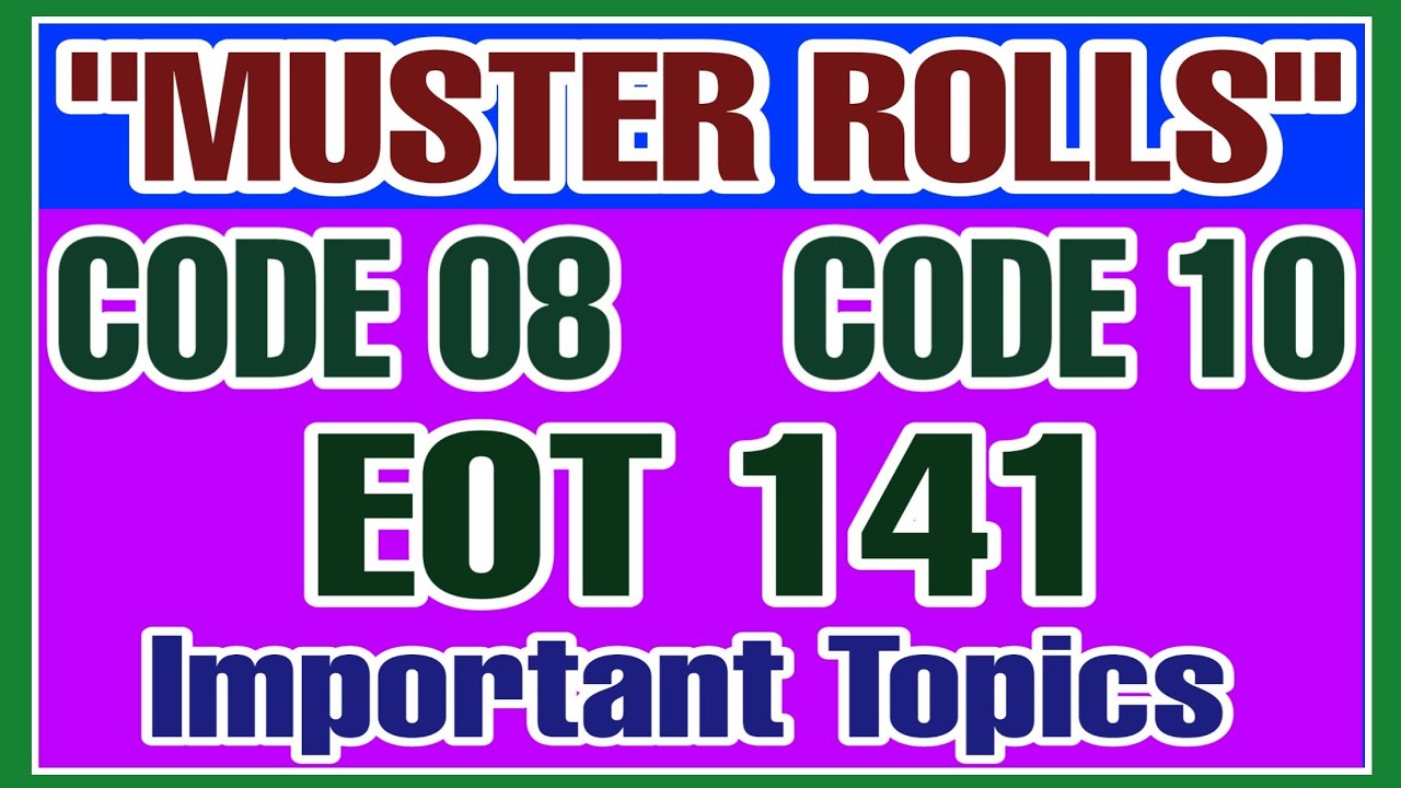 КОД ФИНАНСОВ AP Muster Rolls Eot 141, код 8, код 10, ТЕСТ СЧЕТА ДЛЯ ПОДЧИНЕННЫХ СОТРУДНИКОВ