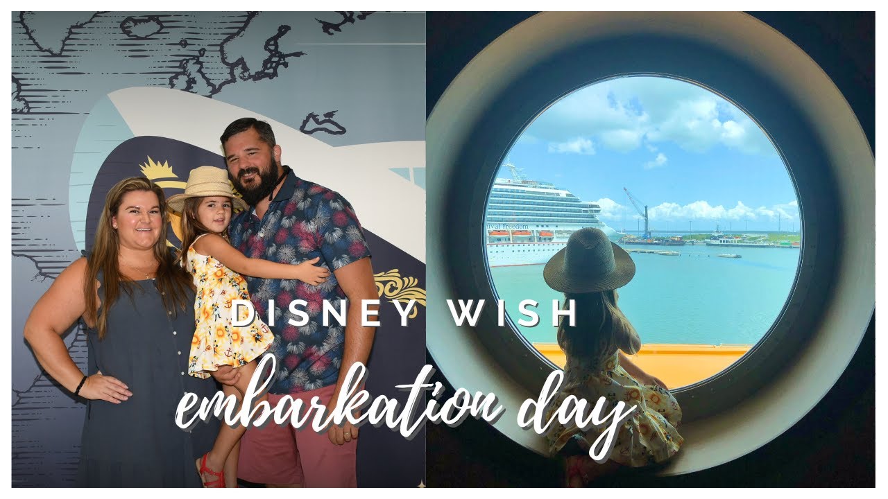 We Went on the NEW DISNEY WISH! Traveling to the Port for EMBARKATION | Cabin Tour & Fancy Drinks!