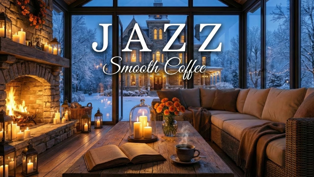 Cozy Winter Jazz Lounge ❄️ Relaxing Coffee Shop Ambience & Smooth Piano Music ☕🎷
