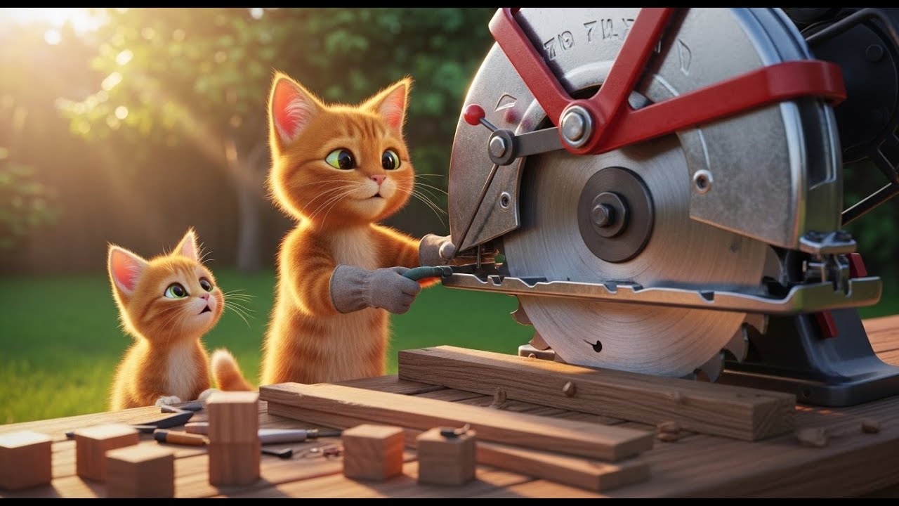 Mama Cat Trims Fur on the Farm & Crafts a Tiger Hat for Her Kittens 🐾🎩🐯