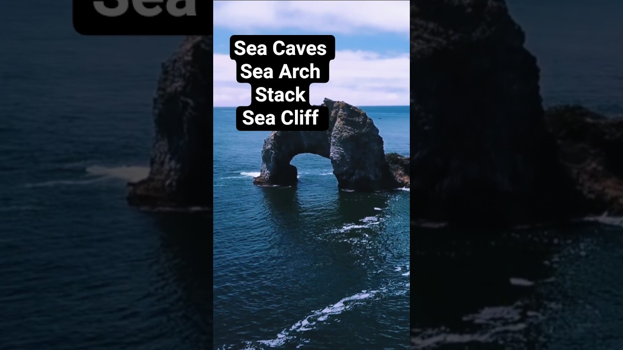 Waves At Work || Arch Turns Into Stack || #shorts #youtubeshorts #ytshorts #seacaves #stack #cliff
