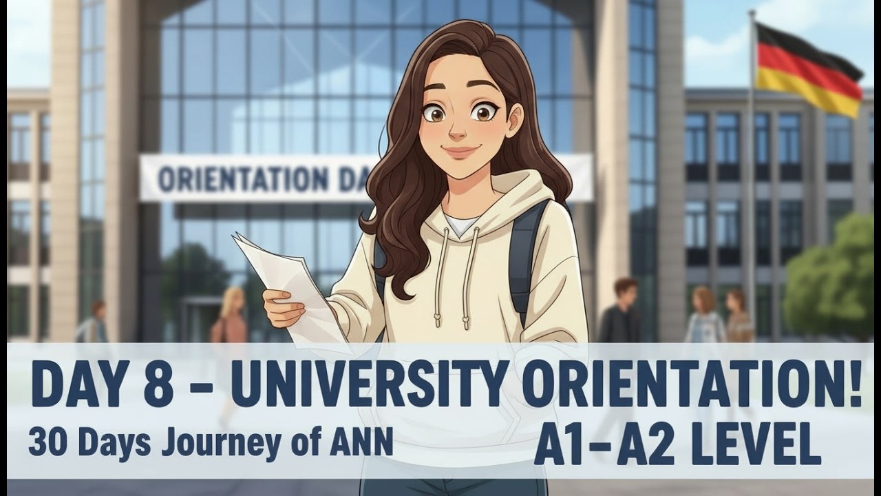 Daily Life German Conversations for Beginners (A1–A2) | Experiencing German University Orientation
