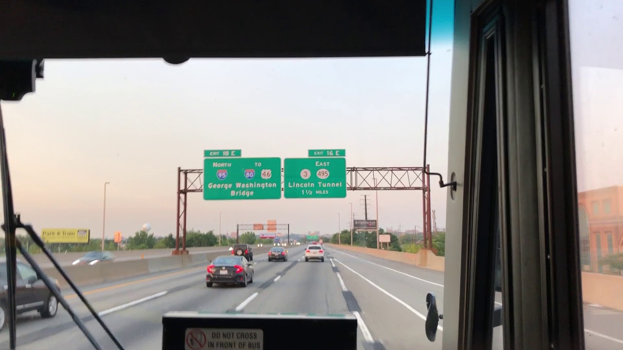 NJ Transit Bus: Riding MCI D4500 on Route 113 from Elizabeth NJ to Port Authority Bus Terminal