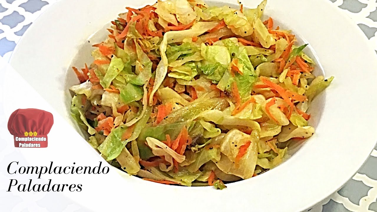COMO HACER REPOLLO FRITO receta saludable | fry Cabbage - COMPLACIENDO PALADARES