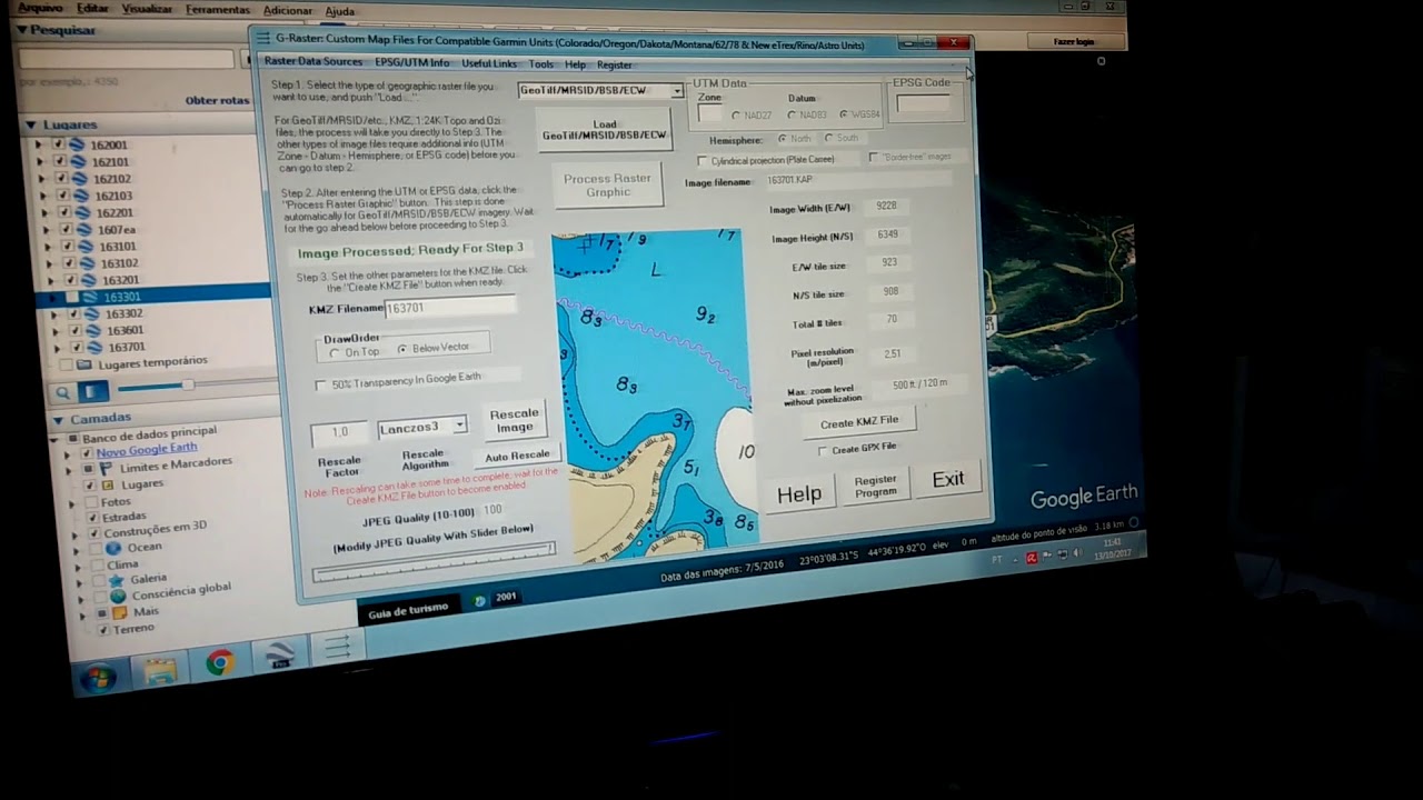 Como exibir cartas náuticas no Google Earth.