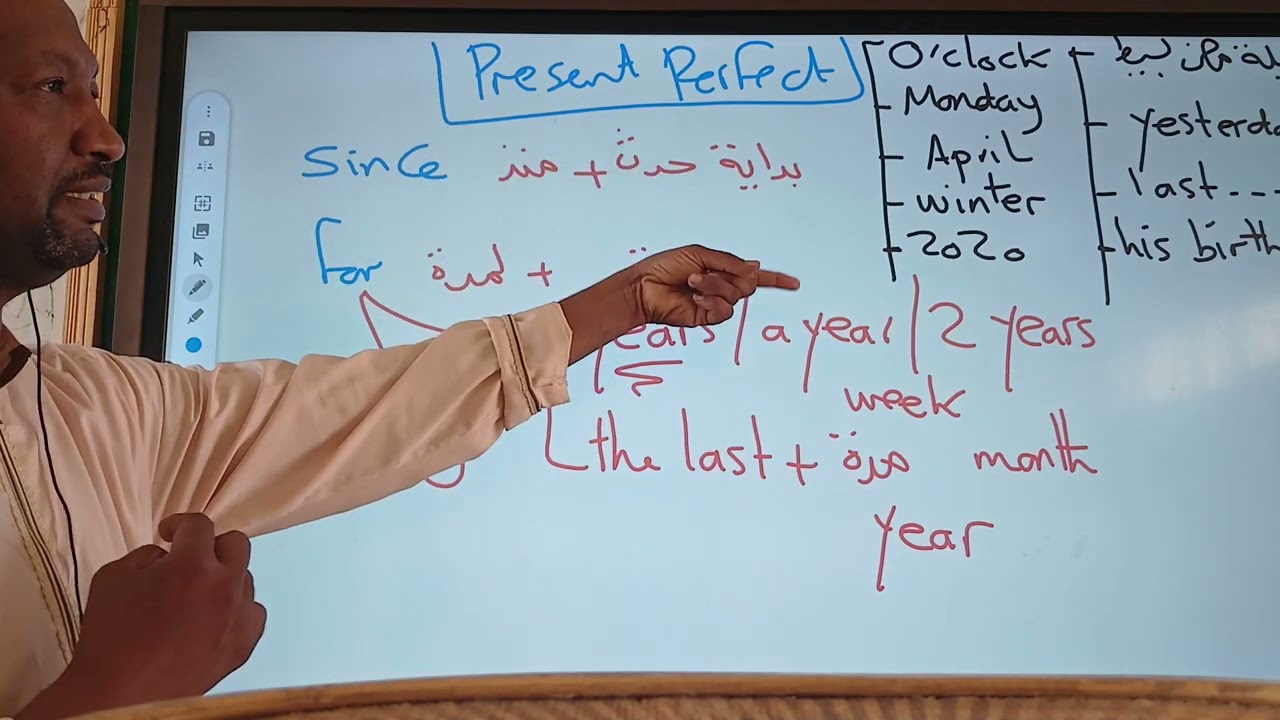 المضارع التام. since and for