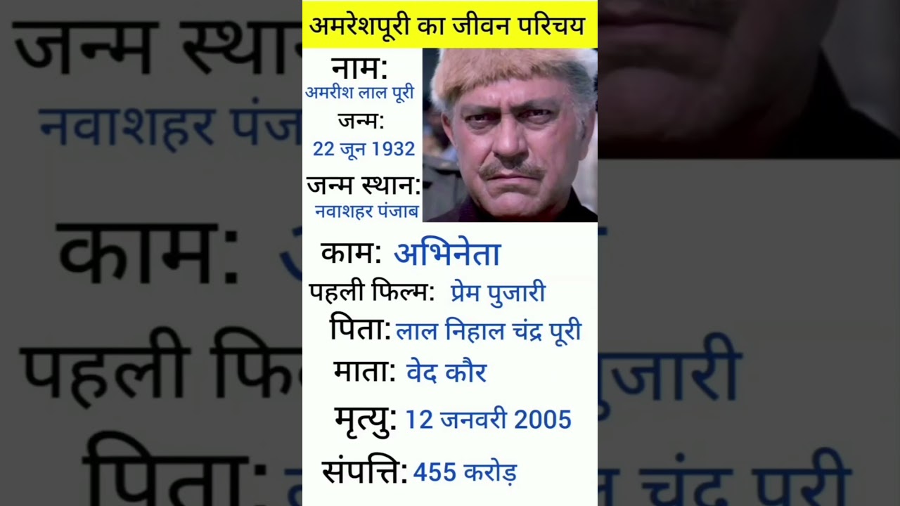 अमरेशपूरी का जीवन परिचय