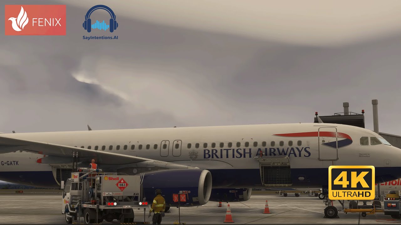 Glasgow to Heathrow | Fenix A320 | SayIntentions AI | MSFS2024