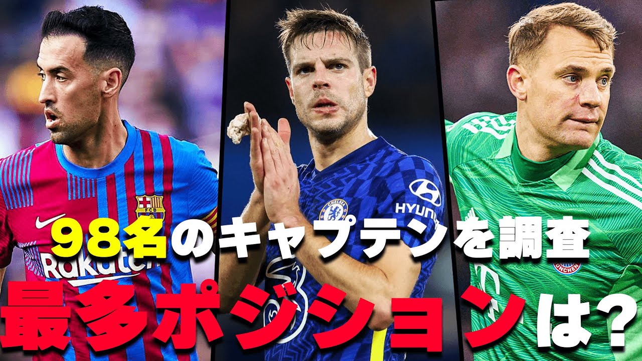 【5大リーグ対象】3割があのポジション？最もキャプテンが多いポジションを調査してみた