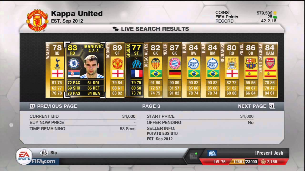Fifa 13 Ultimate Team Trading Tip - 10k Min Method (Informs & High Rated Players)