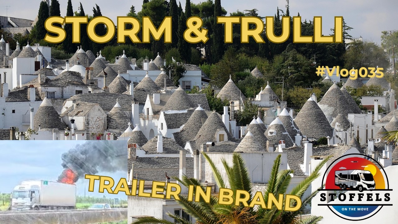 Vrachtwagen in BRAND 😳 | Hagelstorm & Trulli in Puglia #Vlog035