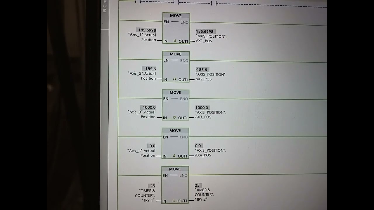 4 axis Teachable servo motor ladder programming in siemens plc tia portal v17