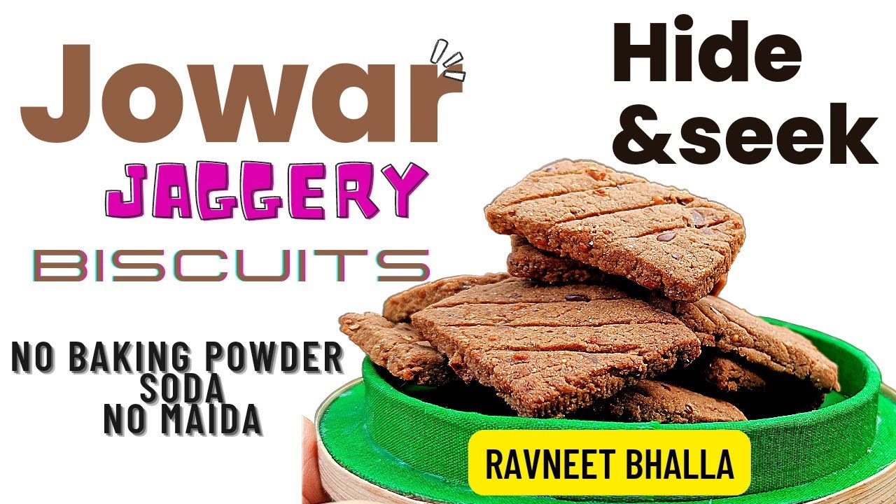 Jowar Cookies Recipe With Jaggery Without Baking Powder, Soda (Ravneet Bhalla)