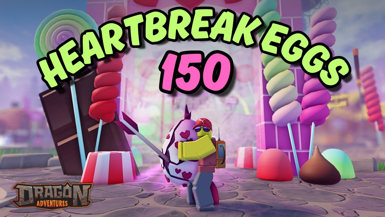 Hatch 150 Heartbreak Eggs during the Valentines Event in Dragon Adventures!