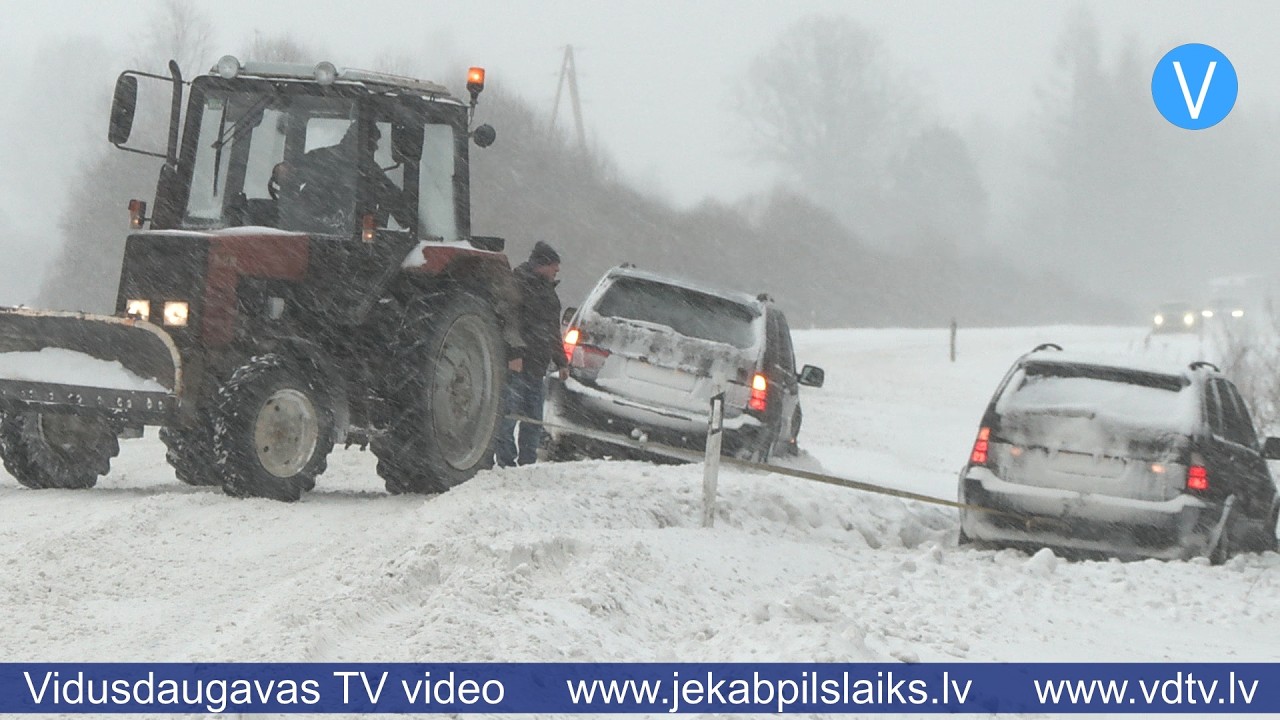 Sniegputeņa haoss – Jēkabpilī un tās apkārtnē piedzīvota saspringta nedēļas nogale