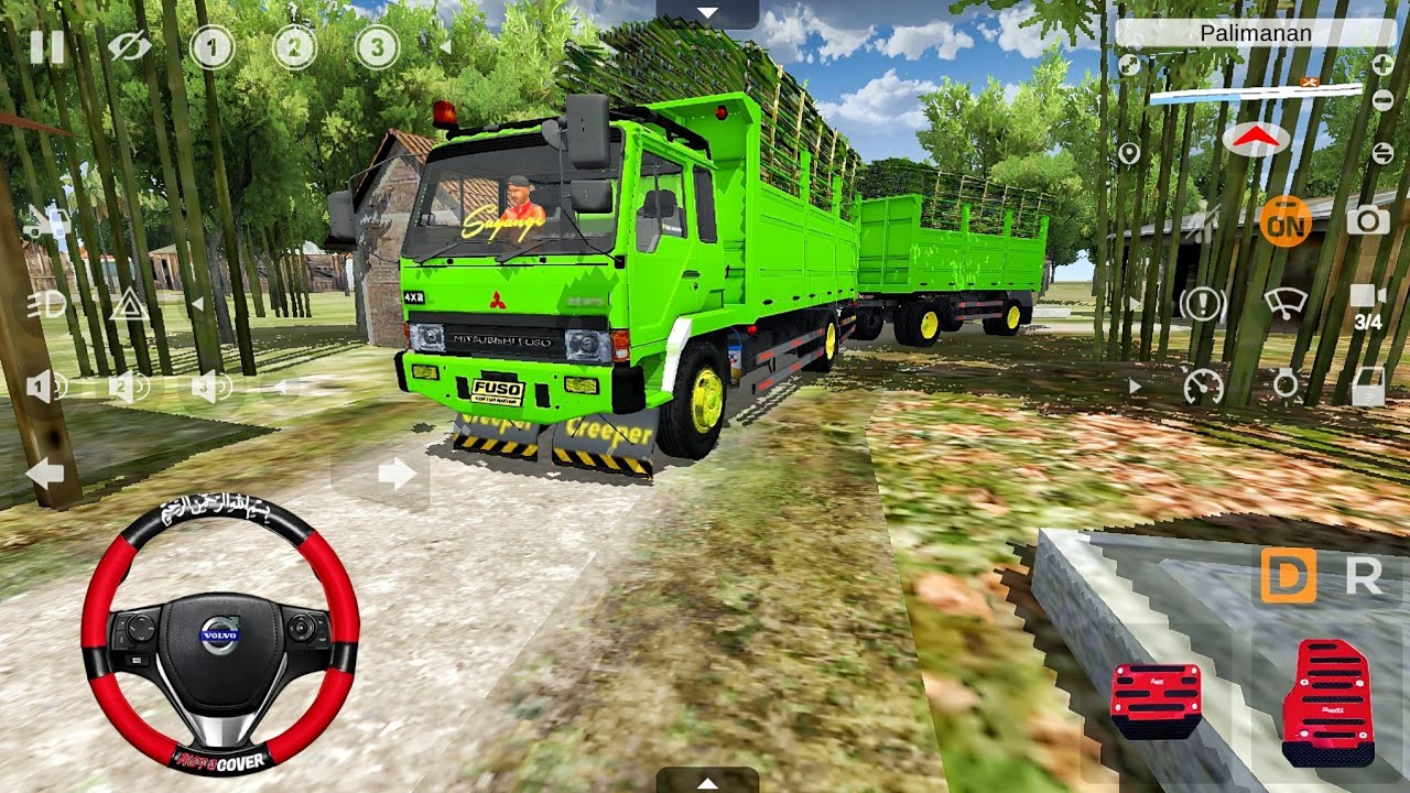 Truk Mitsubishi Fuso Gandeng Muatan Tebu Untuk Pabrik Gula l Mod Bus Simulator Indonesia