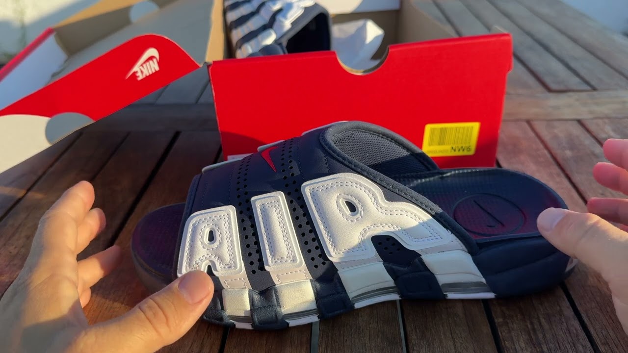 Nike Air More Uptempo Slide. Я б их себе не купил! Не Рекомендую Распаковка ,Примерка #Обзор. Цена.