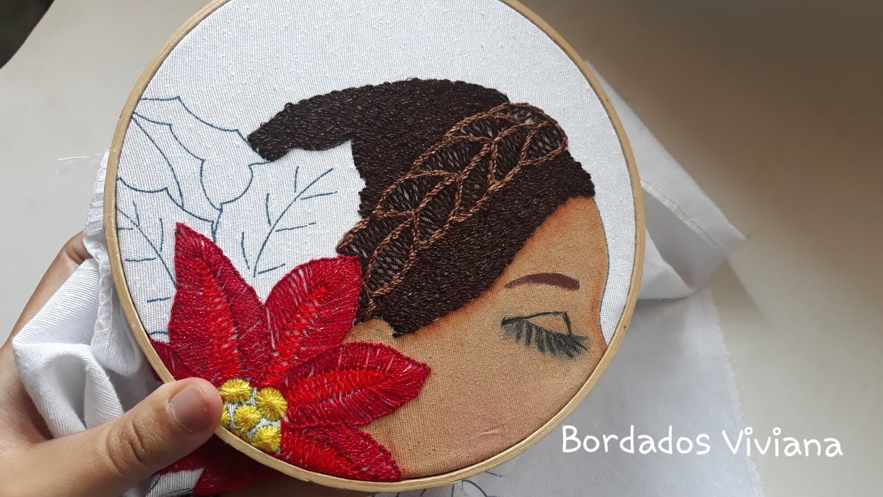 Bordado fantasia CABELLO #2 (Mujer de las Nochebuenas)