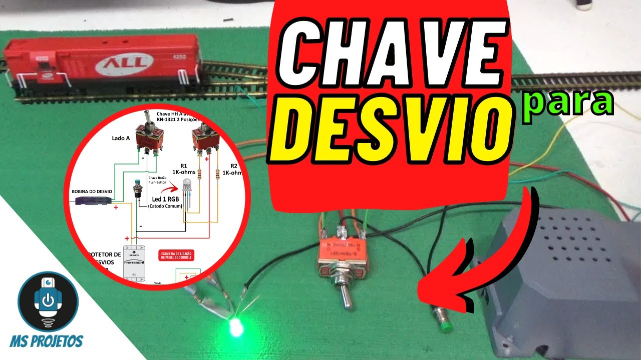 COMO FAZER UM CIRCUITO PARA MUDAR DE POSIÇÃO O DESVIO FRATESCHI USANDO UMA  CHAVE HH E LED RGB!