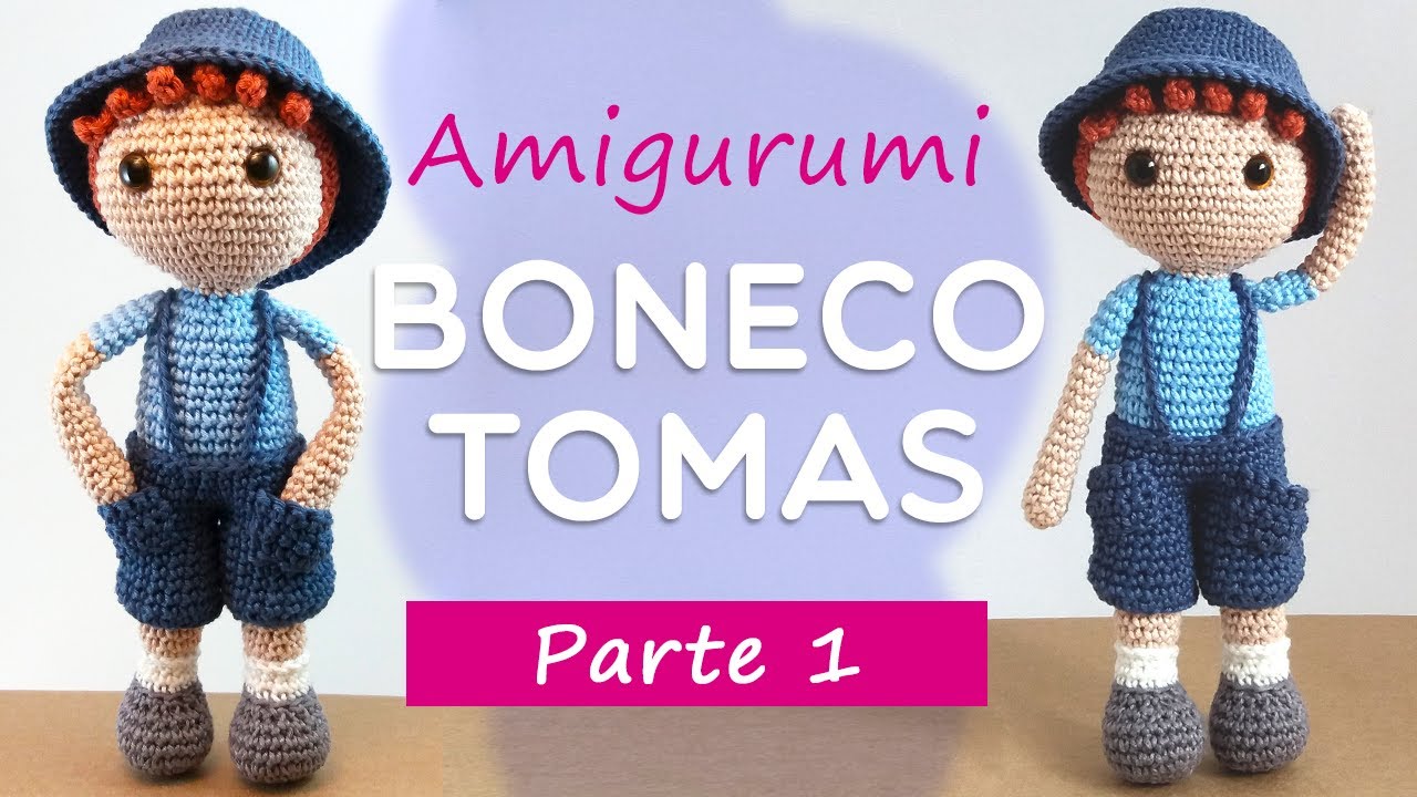 Amigurumi Boneco Tomas Parte 1# - Passo a Passo - Por Glê Negri