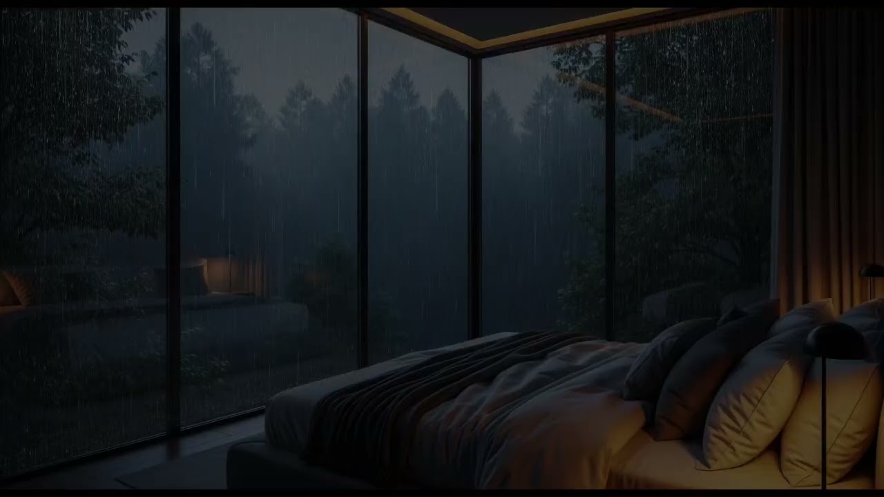 Rainy Night in Cozy Bedroom 🌧️ Deep Sleep Rain Sounds for Insomnia & Relaxation (8 Hours)