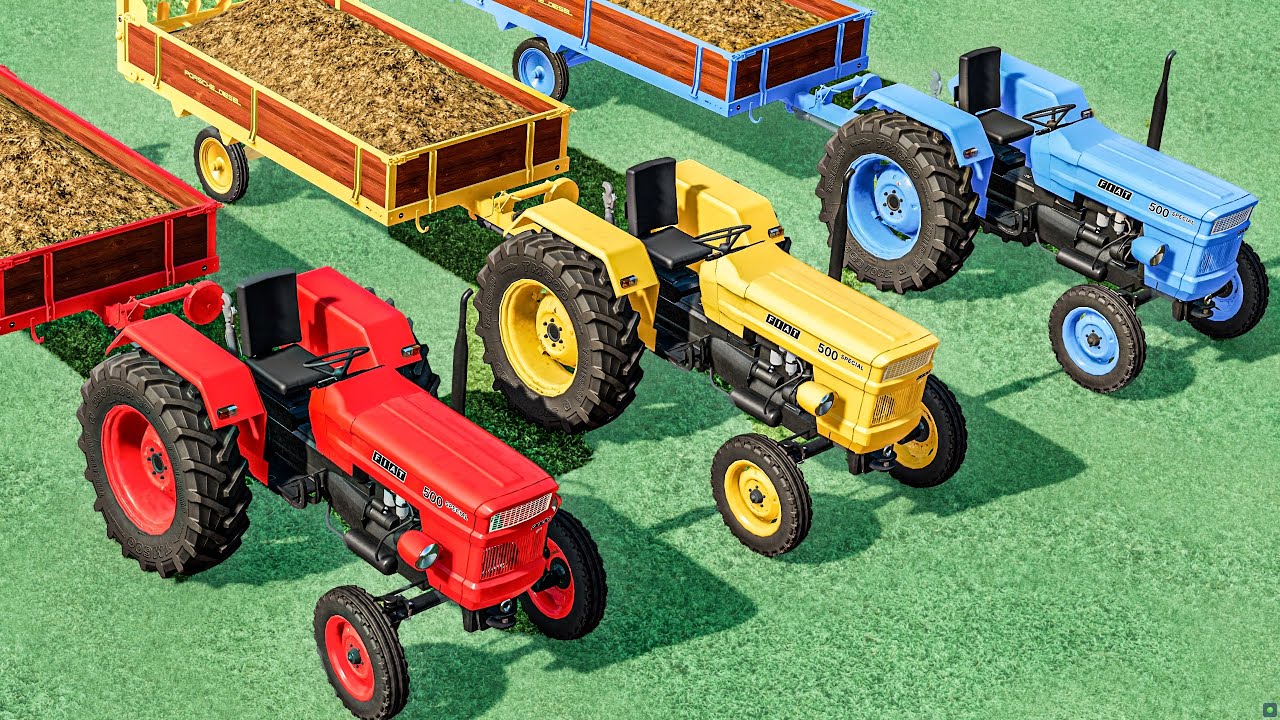 WHEELIE With Colors - Manure WORK with Fiat Special Tractors  - Farming Simulator 22