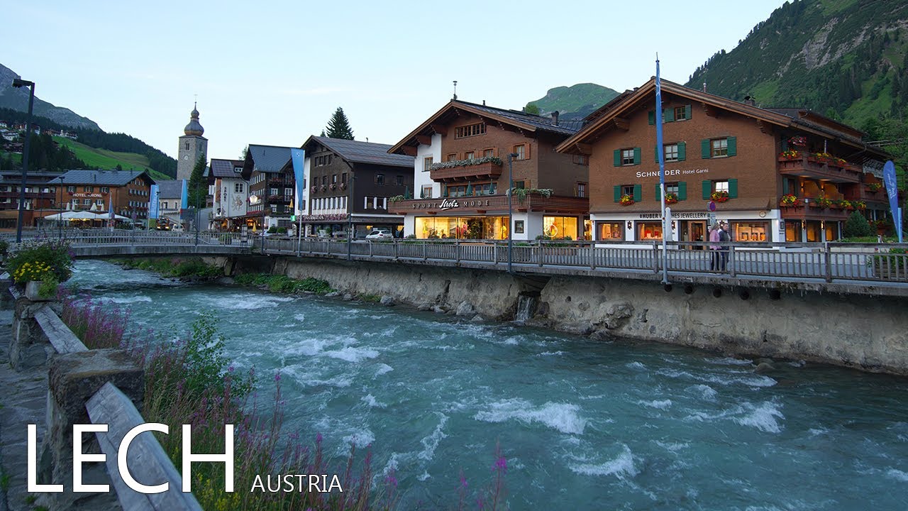 LECH AUSTRIA 🇦🇹 - A Beautiful Evening Walk With Luxury Hotels For The Rich And Famous 8K