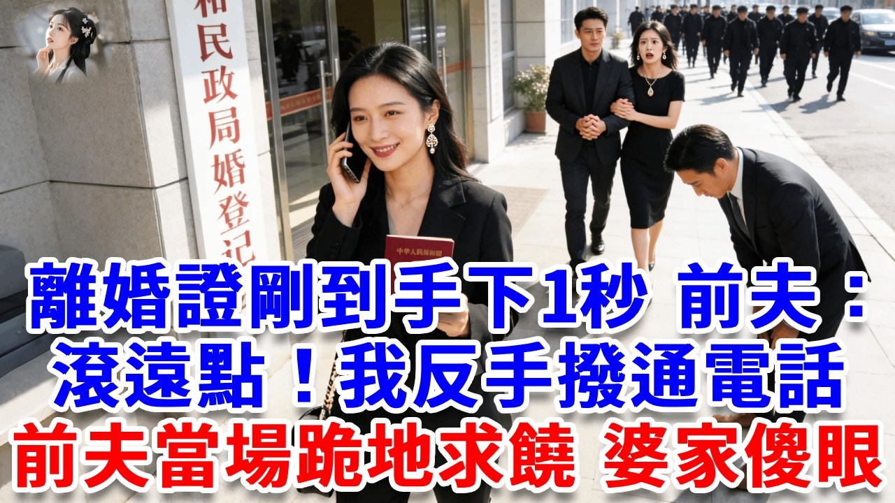 離婚證剛到手下1秒，前夫當眾踹我一腳：滾遠點！我反手撥通加密通話：爸，撤資100億 封殺陳家！前夫當場跪地求饒 婆家傻眼！#詩涵講故事#為人處世#生活經驗#情感故事#晚年哲理#說故事#完結文#原創故事