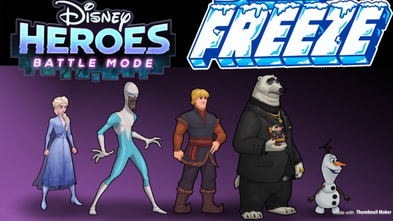 FREEZE TEAM - Disney Heroes: Battle Mode - Olaf, Mr. Big & Koslov, Kristoff & Sven, Frozone, Elsa