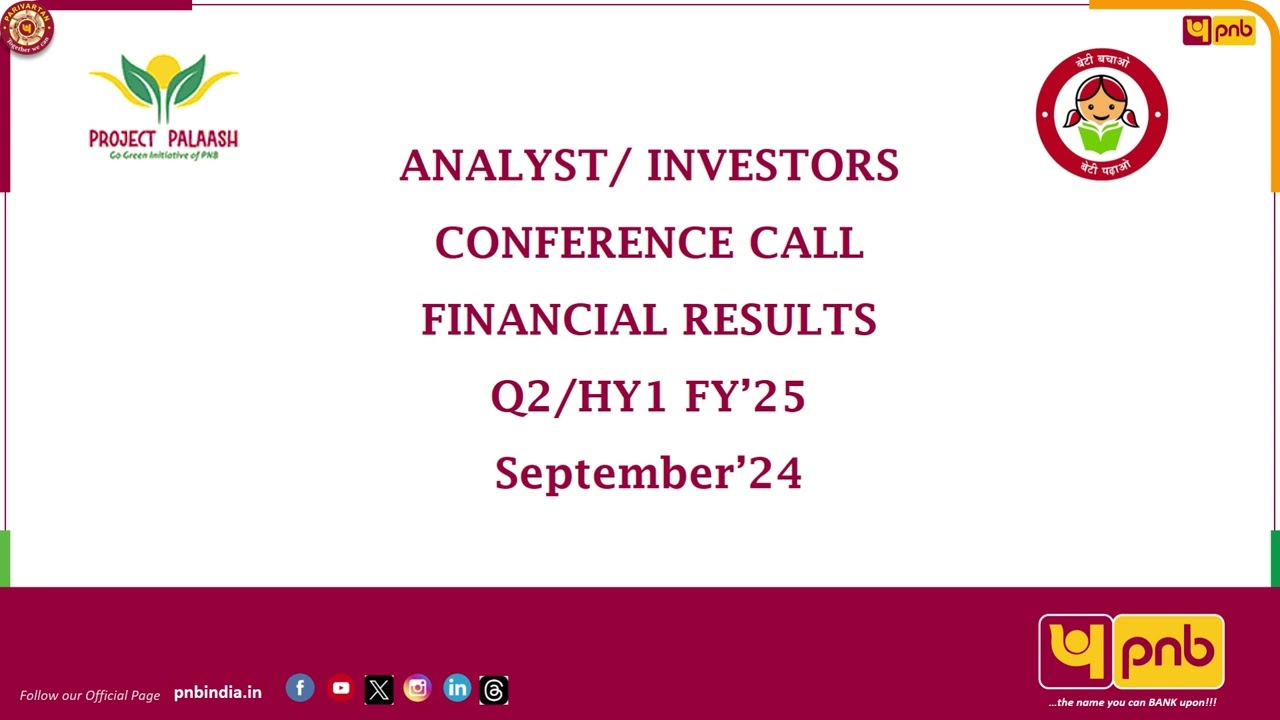 Audio Video Recording of Earnings Call of PNB Q2/FY 2024-25