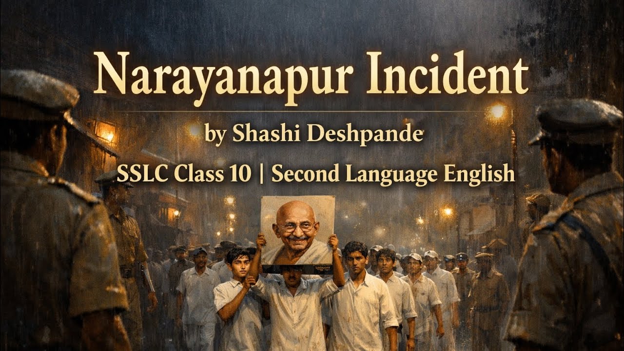 Narayanpur Incident By Shashi Deshpande / SSLC / Second language English - karnataka board 