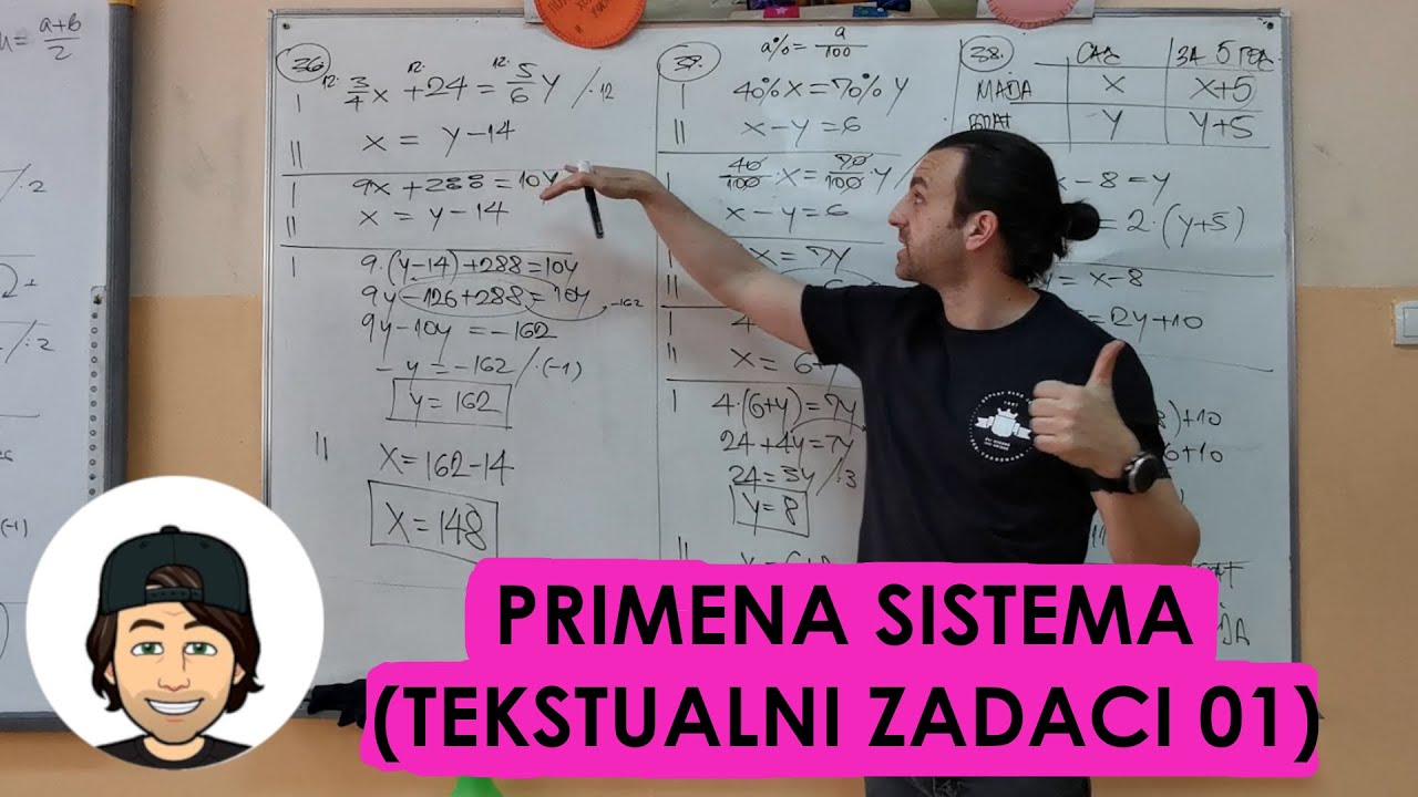 PRIMENA SISTEMA LINEARNIH JEDNAČINA (TEKSTUALNI ZADACI 01)