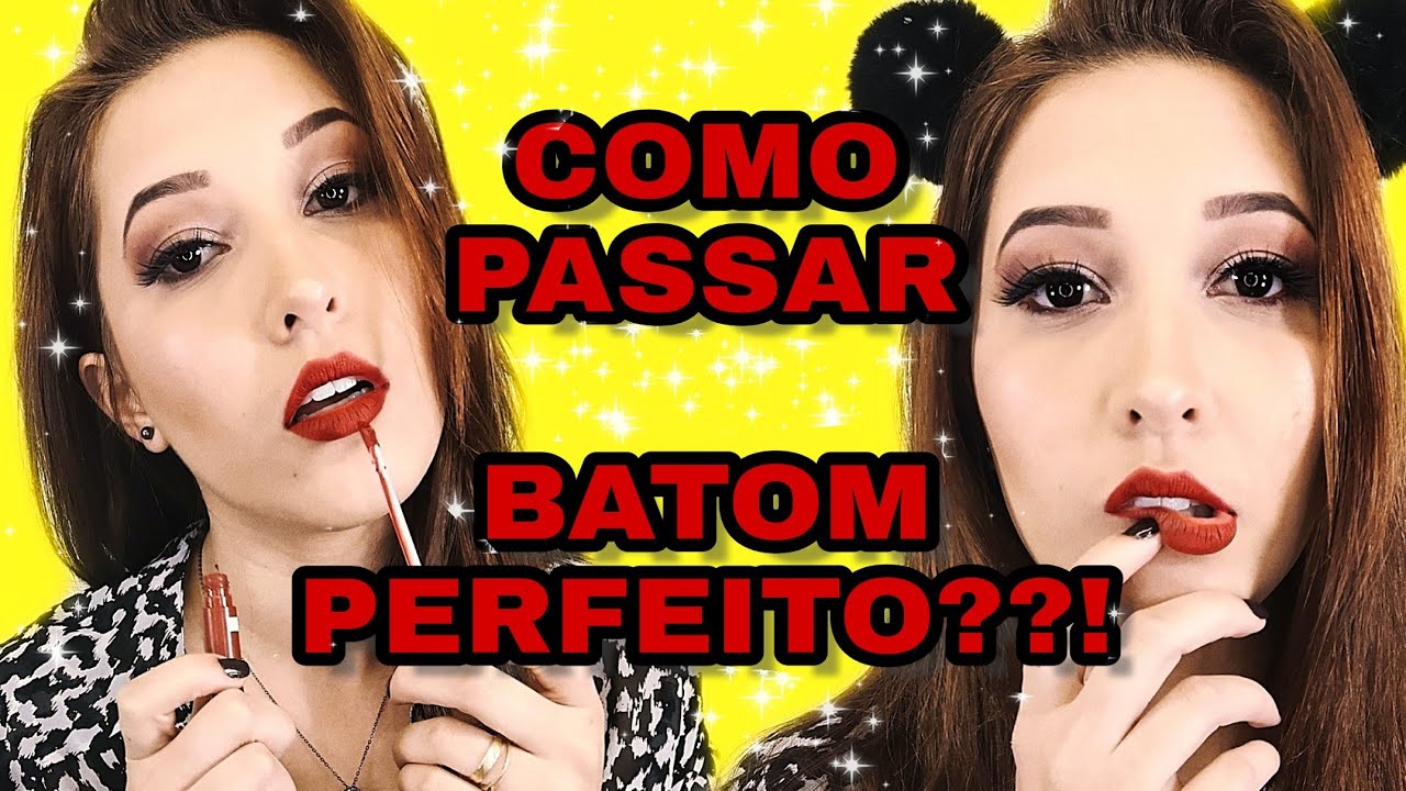COMO passar BATOM *  VERMELHO  * PERFEIToOO 😍