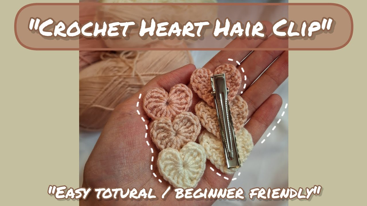 💖Crochet a Heart Hair Clip | Easy & Cute Tutorial for Beginners 🧶