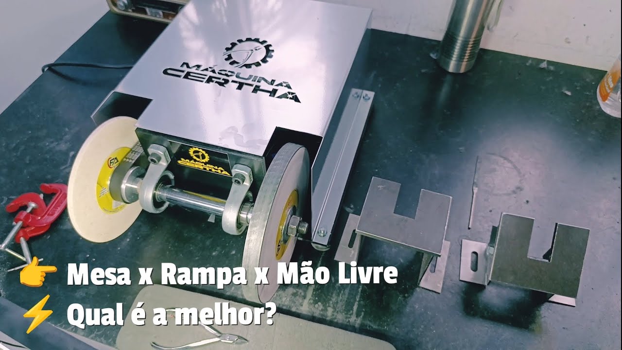 Diferença entre Mesa, Rampa e Mão Livre na Afiação | Máquina Certha