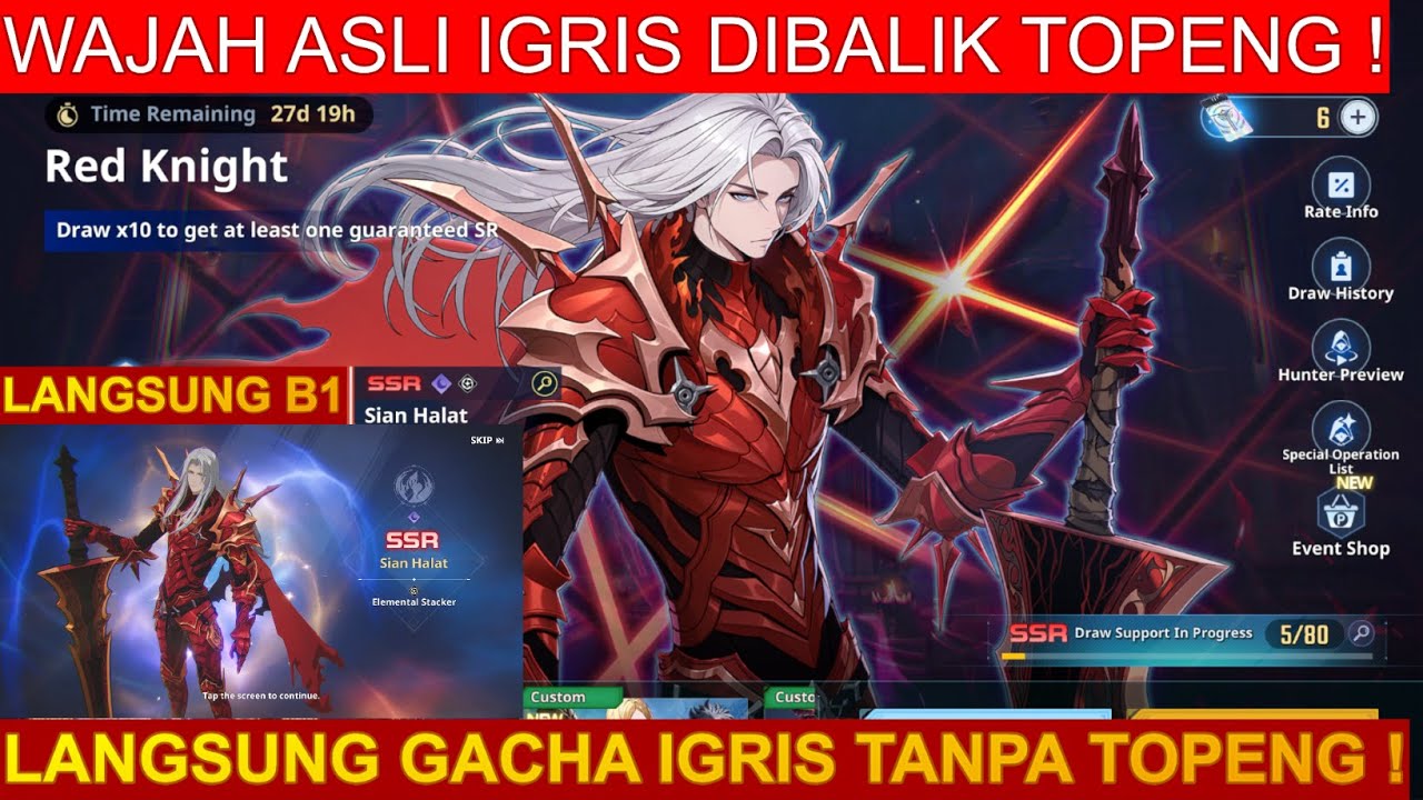 GACHA SSR SIAN HALAT (IGRIS TANPA TOPENG) GANTENG BANGET WKWK AUTO B1