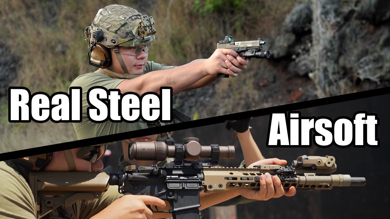 【2020】Mixing training of Airsoft and Real steel shooting