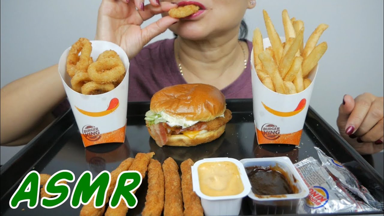 ASMR • Canada Burger King Lunch • Eating Sounds • Light Whispers • Nana Eats