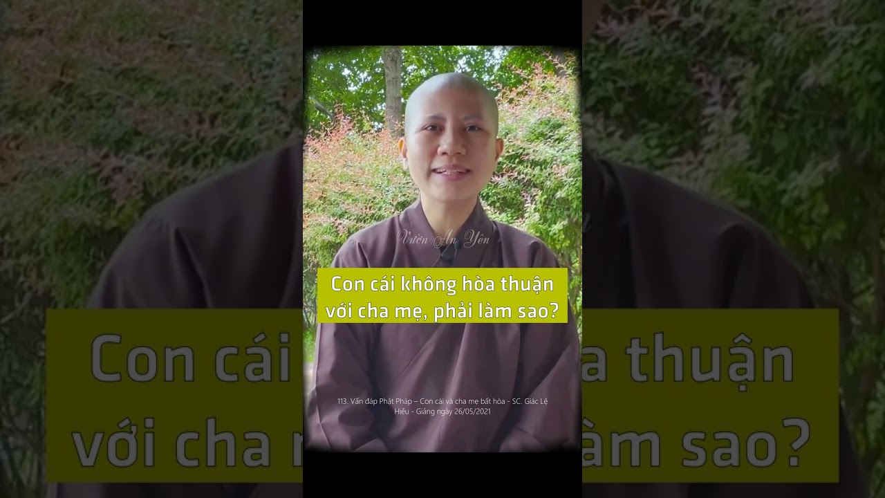 Con cái không hòa thuận với cha mẹ, phải làm sao? - SC. Giác Lệ Hiếu | Vườn An Yên
