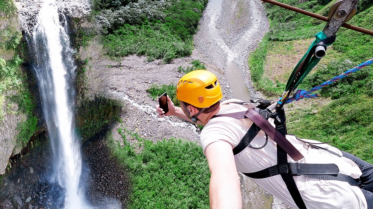 Would You Zip-Line Over This Waterfall in Ecuador? (Baños Travel Vlog)